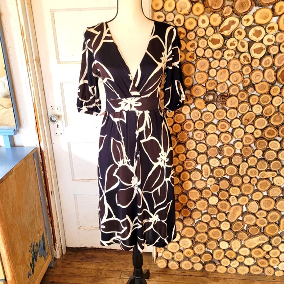 banana republic silk midi dress Banana Republic Eliana Dress Black Cotton Silk Midi Medium